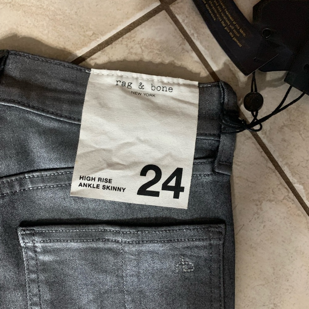 rag & bone high rise ankle skinny jeans in Gunmetal. Size 24. NWT - Picture 10 of 16